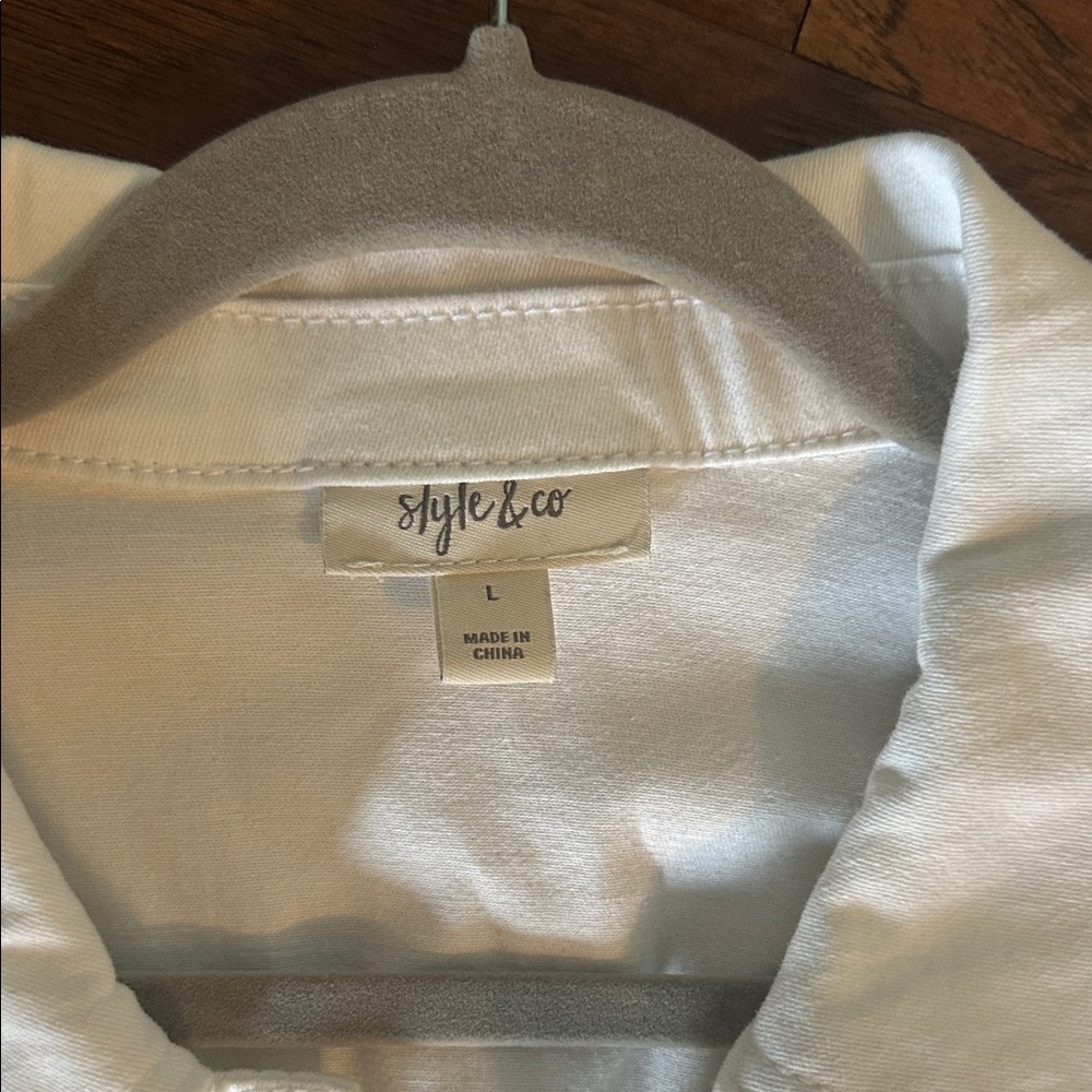 Style & Co White Denim Jacket - Picture 2 of 6